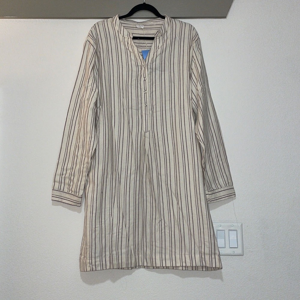 Celtic & Co 100% Organic Cotton Stripe Dress? SZ L NWT